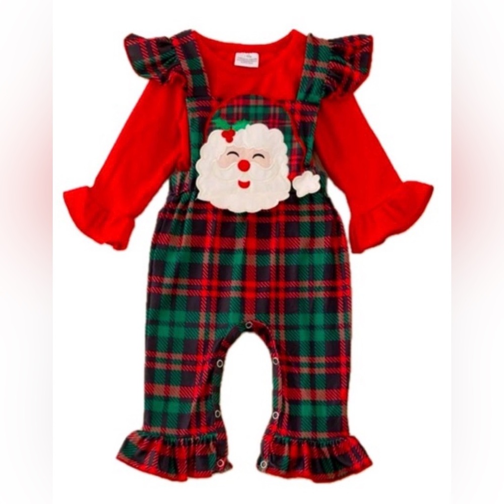 Festive Santa Plaid Baby Romper 12/18 months